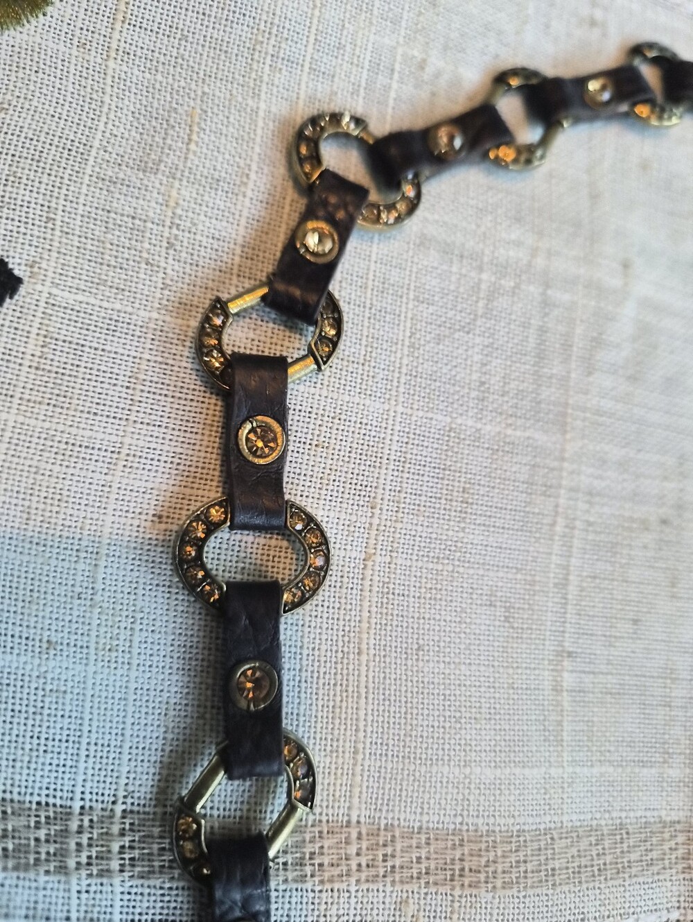 B&B leather And Crystal Necklace or wrap Bracelet.